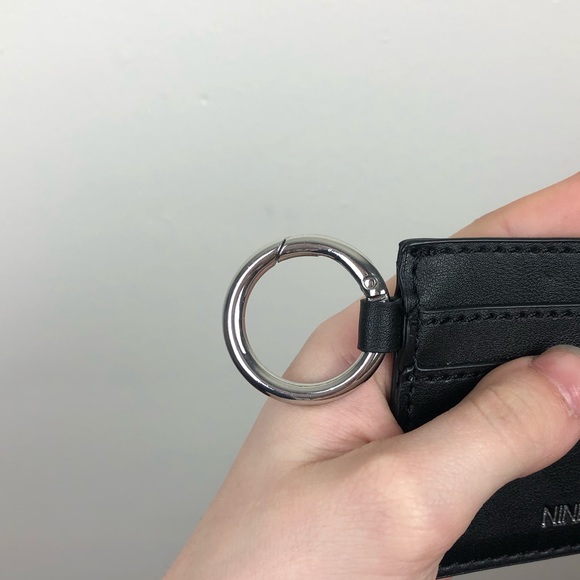 Nine West Black Credit Card Holder Keychain - Picture 2 of 4